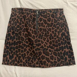 Cheetah Denim Skirt- Never Worn